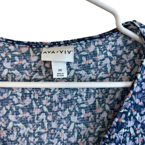 Ava Viv Floral Blue Dress 3XL - Picture 6 of 8